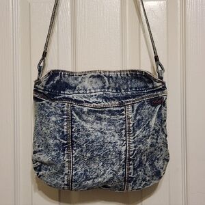 🔥 Vintage SHANE Acid Wash Denim Shoulder Crossbody Bag 80s Cool Retro